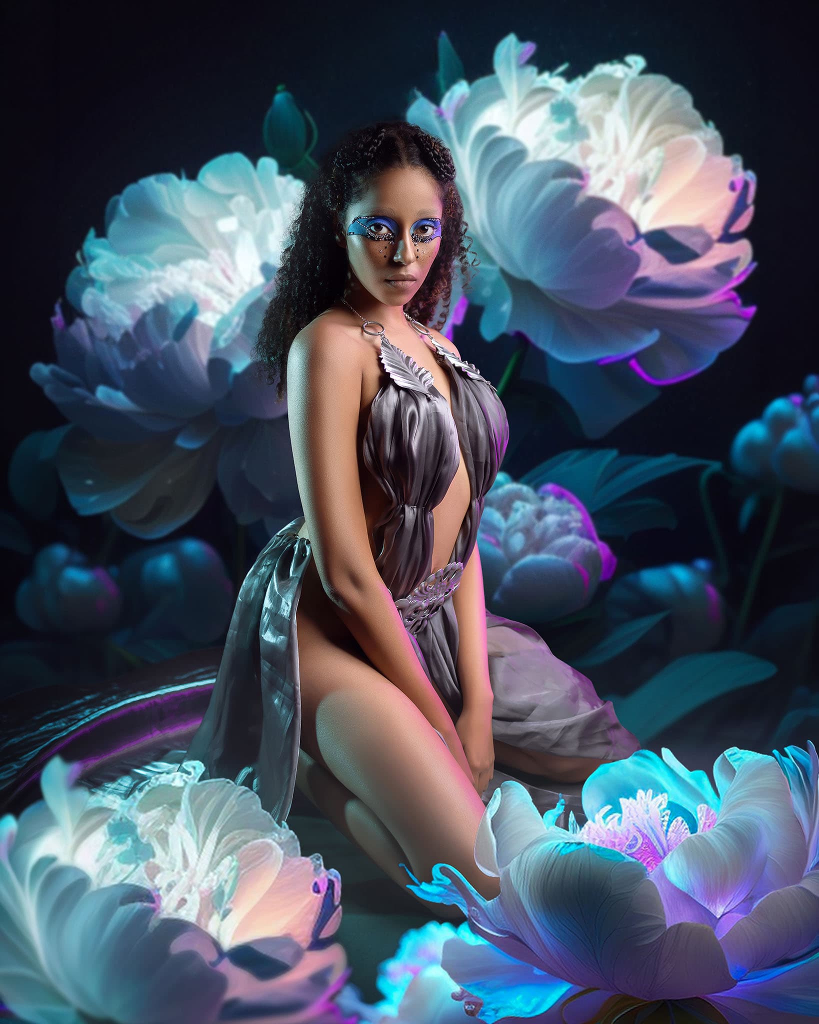 AI-powered portrait retouching workflow example
